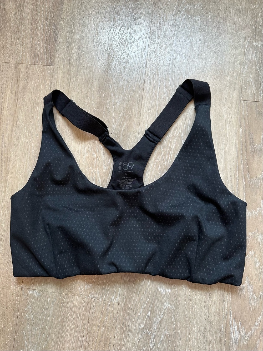 SPLITS59 Black Racerback Sports Bra Size M Adjustable Straps